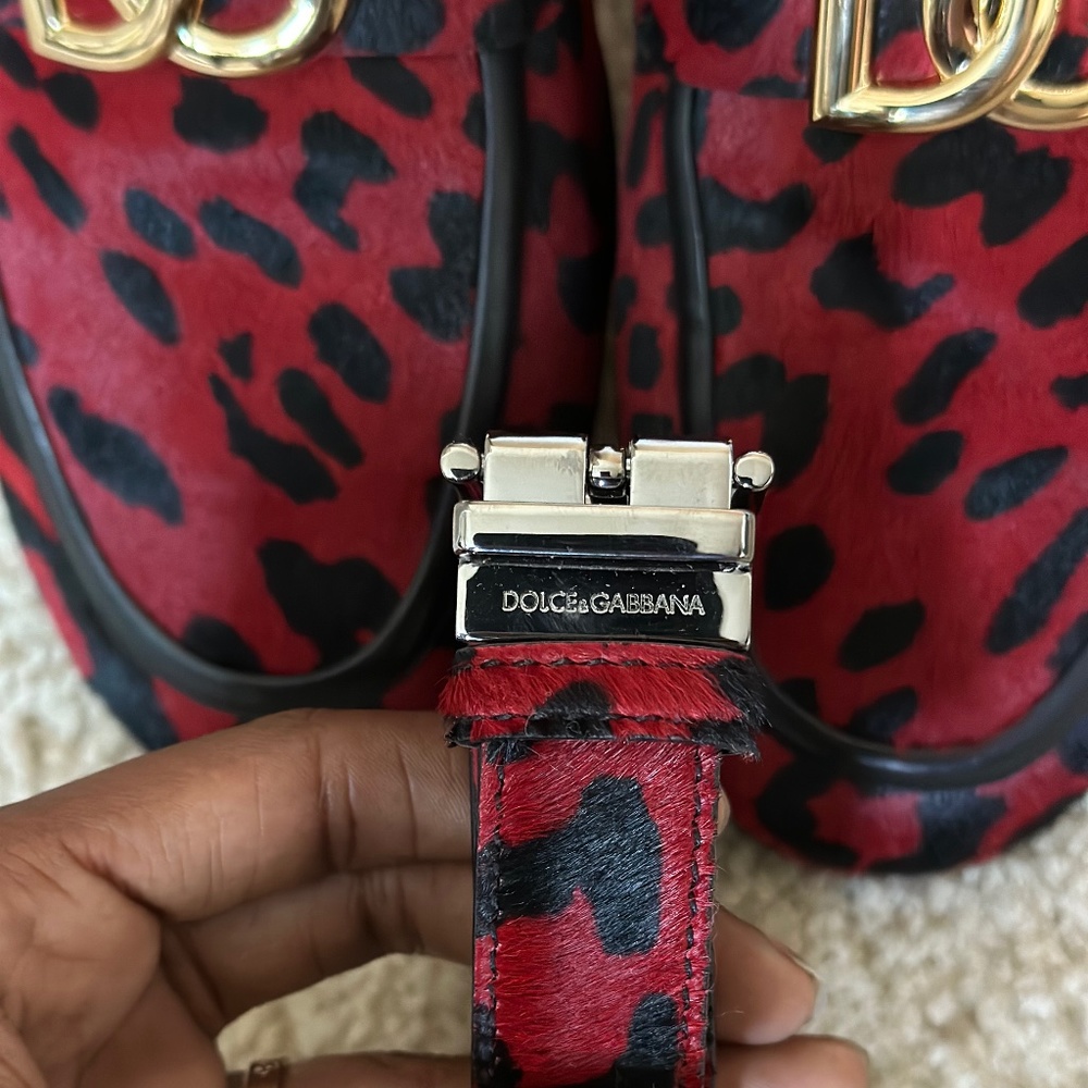 Dolce & Gabbana leopard-print leather belt